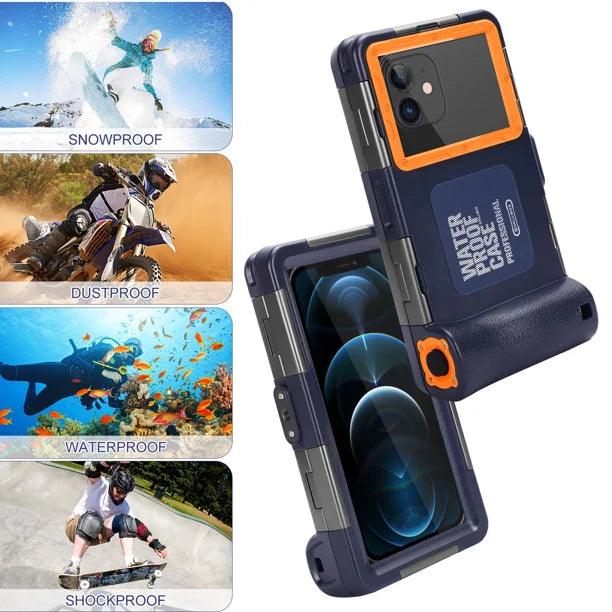 Waterproof Protective Case for Phones Up to 6.9 Inch with Lanyard A789