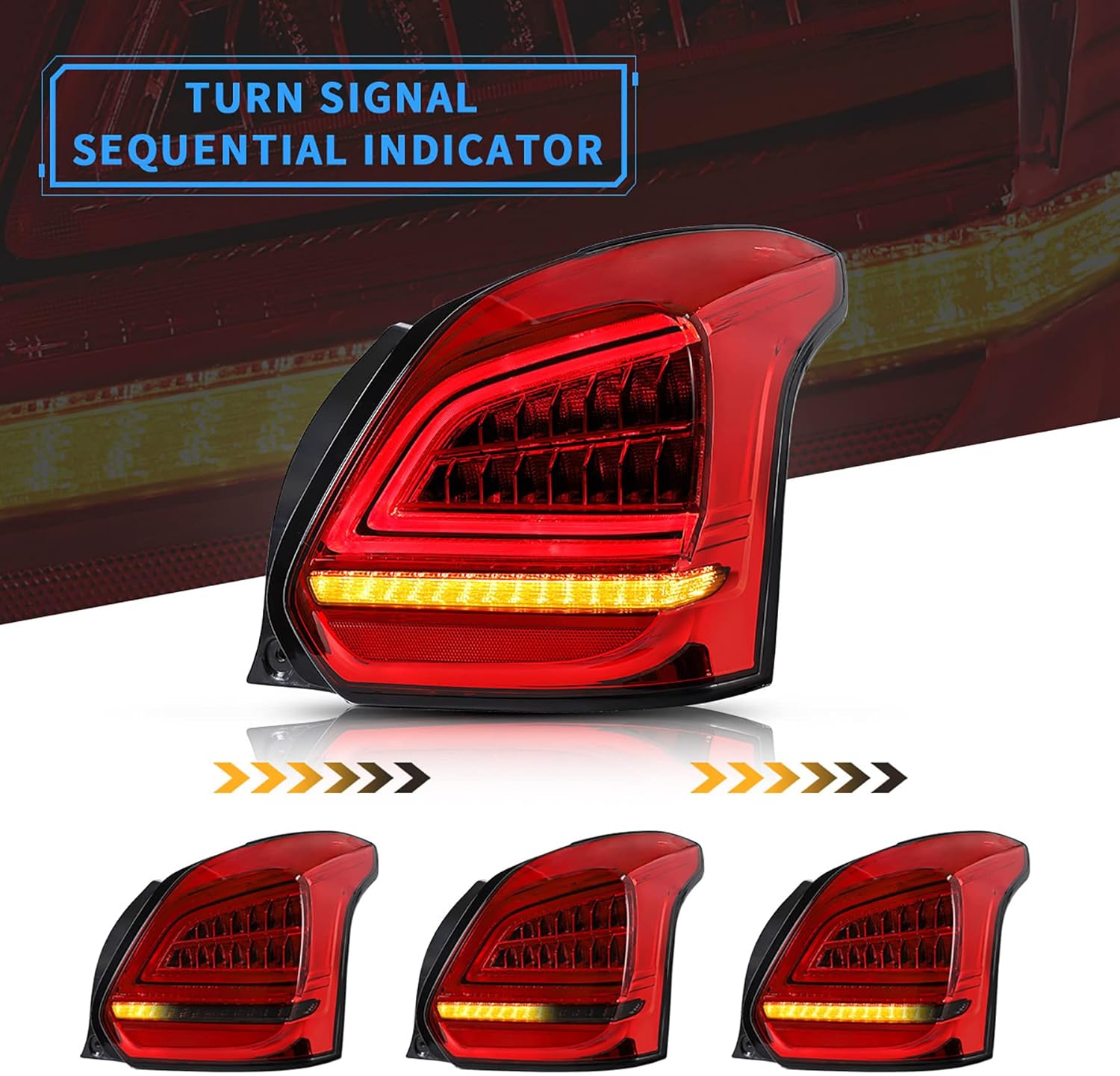 Red Smoke LED Tail Lights for Suzuki Swift L568