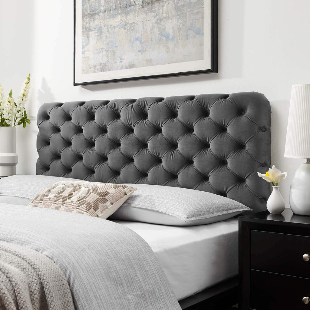 Teal Tufted Velvet California King Headboard O14767