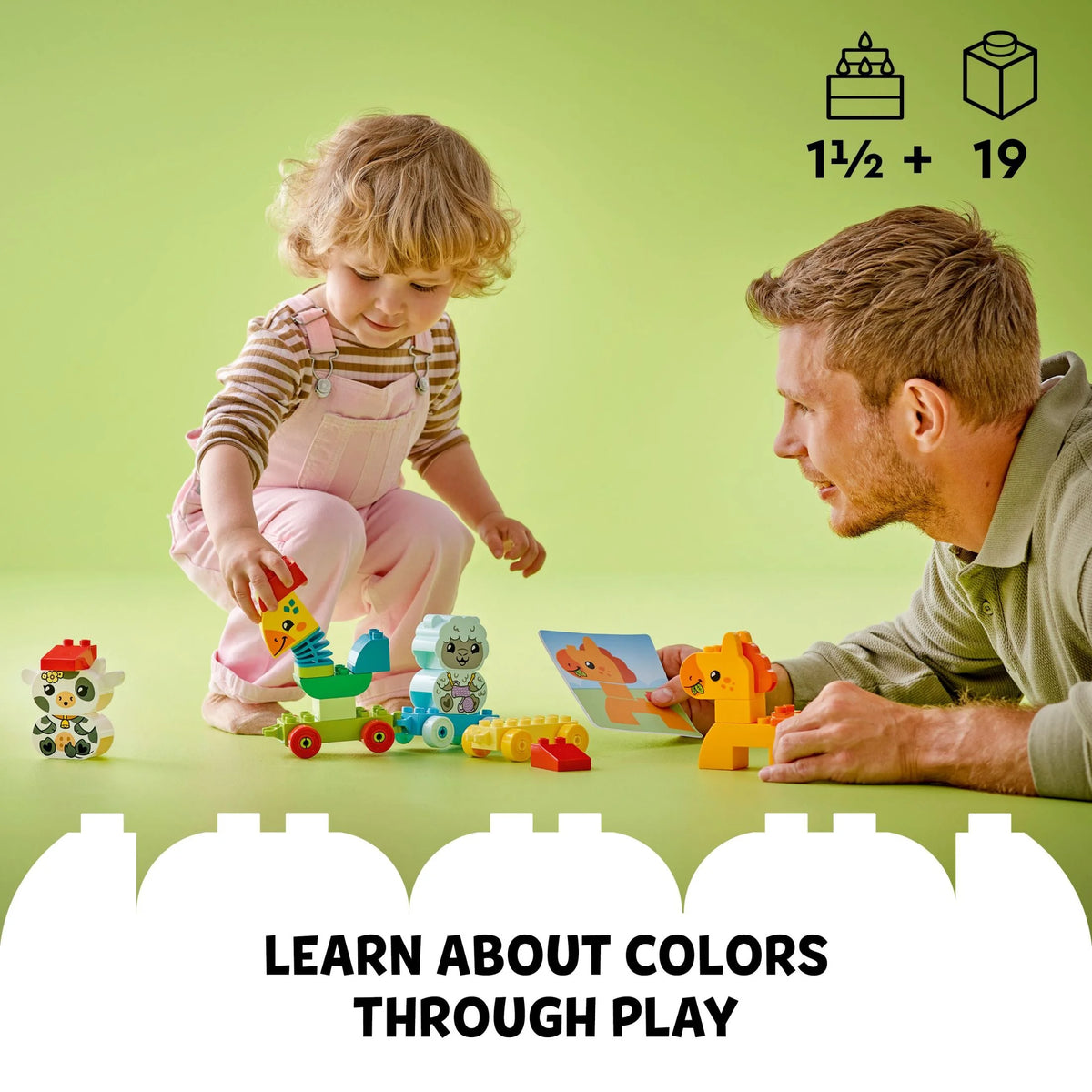 LEGO DUPLO My First Animal Train Building Set and Horse Toy, Educational Toy for Toddlers Ages 1-3 with 4 Animal Figures, Creative Nature Toy Birthday Gift for Animal Loving Preschoolers, 10412 K405