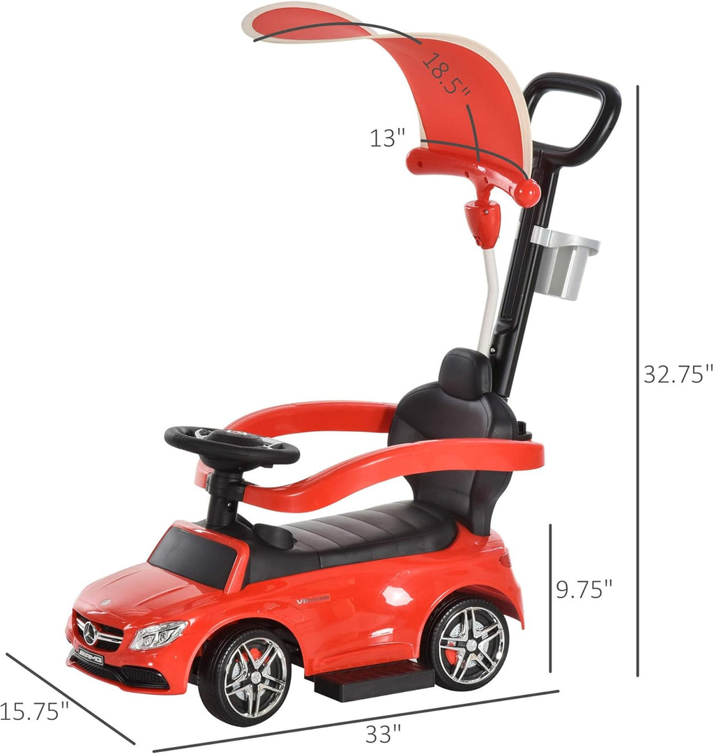 Red 3 in 1 Ride on Push Car with Sun Canopy N183173
