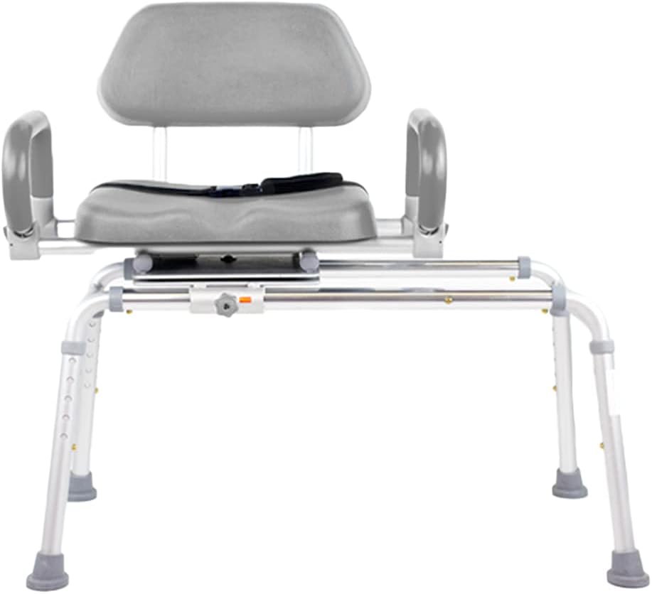 Sliding Transfer Bench with Swivel Seat Padded Bath and Shower Chair with Pivoting Arms V90906
