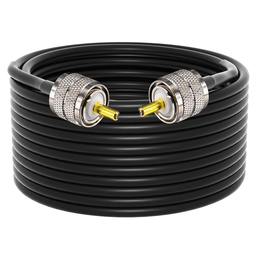 CB Coax Cable RG58 Coaxial Cable 49.2ft UHF PL259 Male to Male Cable with UHF SO239 Female to SMA/UHF/BNC Adapter 4-Pack R1411