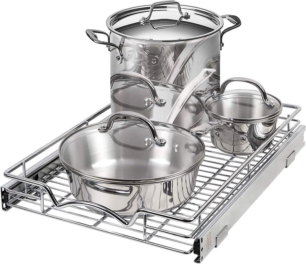 Chrome Heavy Duty Pull Out Drawer Cabinet Organizer M445