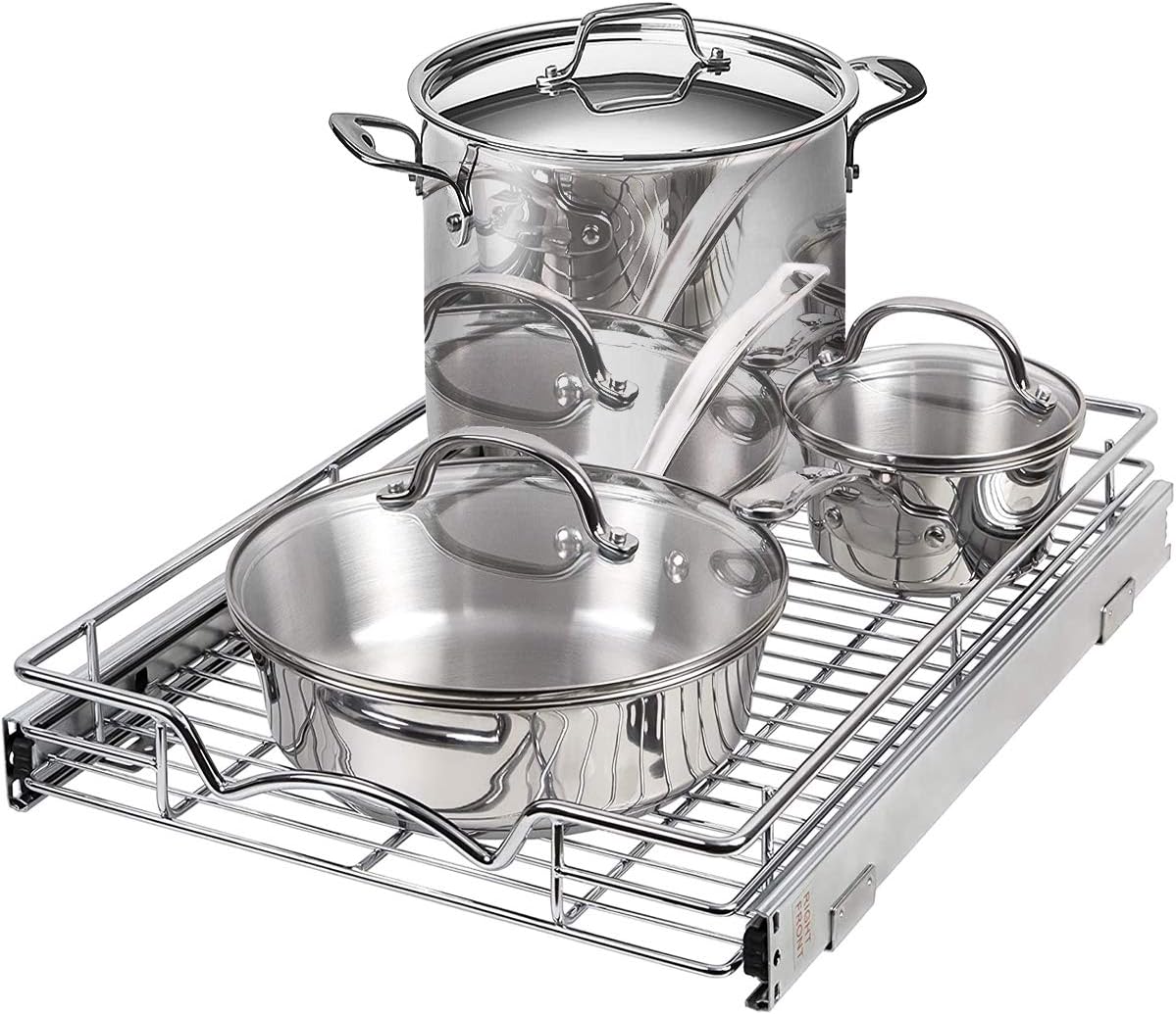 Chrome Heavy Duty Pull Out Drawer Cabinet Organizer M445