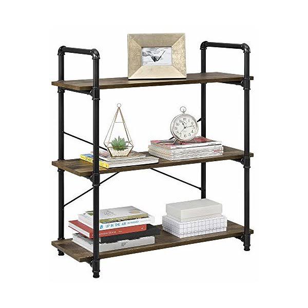 Rustic Brown 3-Shelf Bookcase T1676