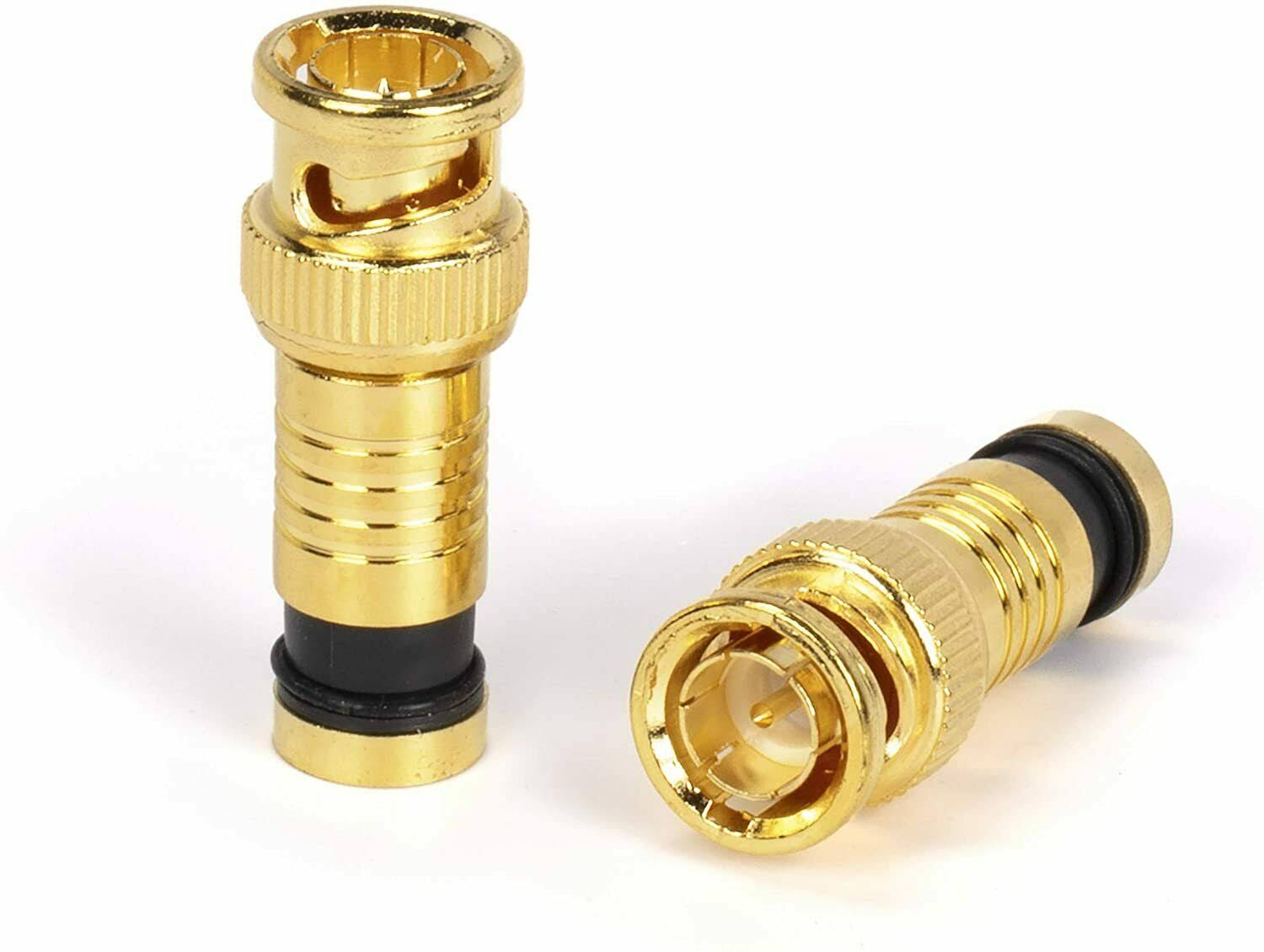 50 Pack Gold RG6 Coaxial Compression Connector R582604