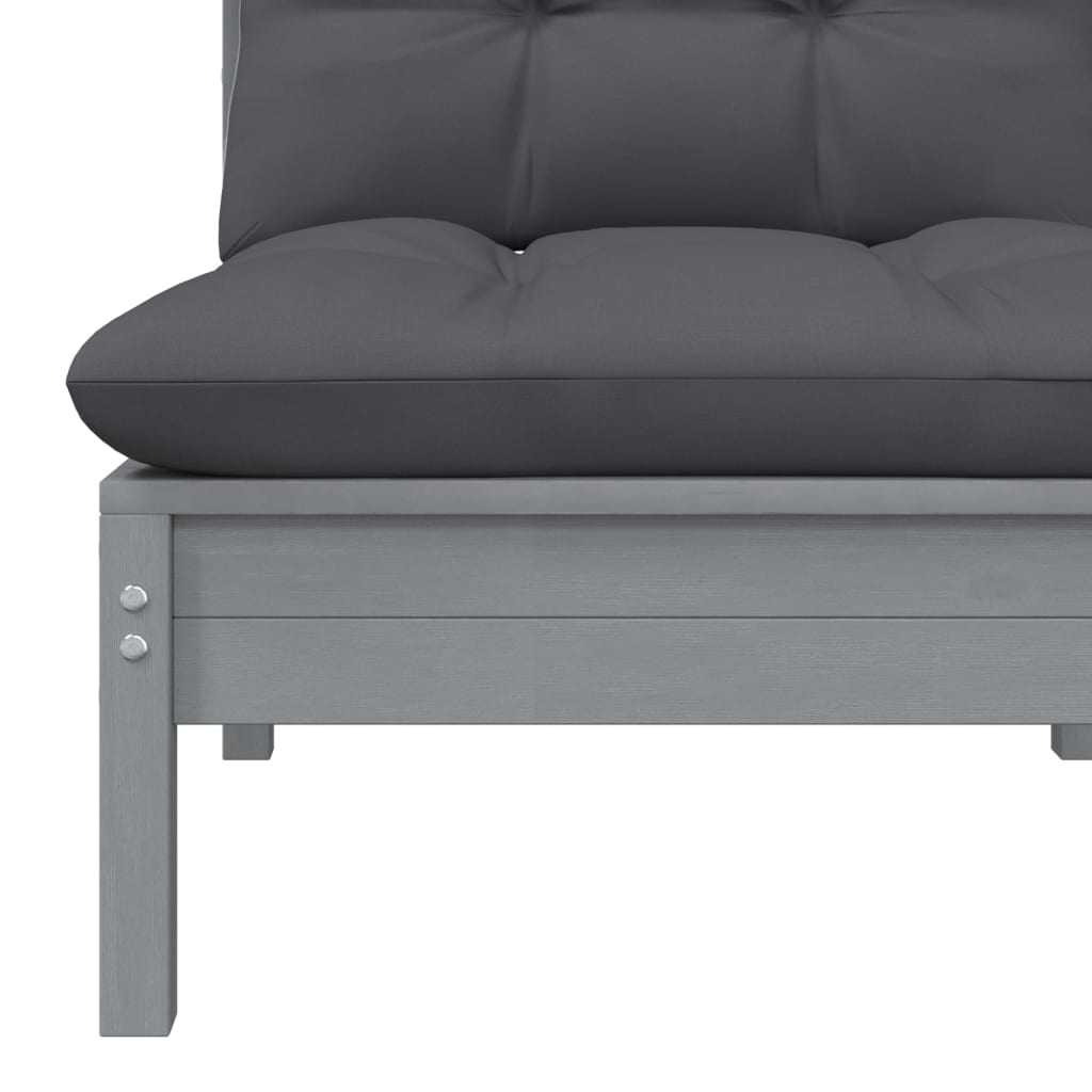 Gray Solid Pinewood Patio Sofa O5003