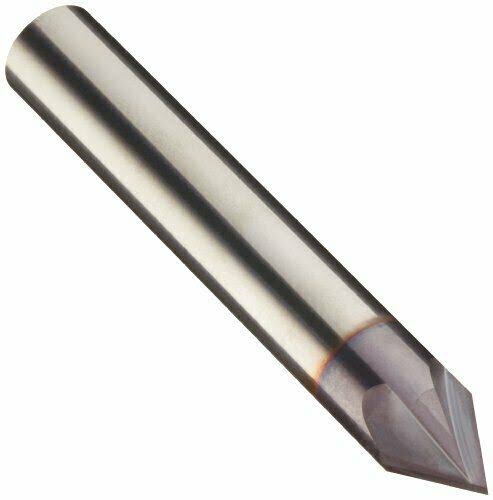 Carbide Chamfering Mill, TiAlN Coated, 4 Flutes, 60 Degree, 7/16x22 Cut, 1/2x22 Z311559