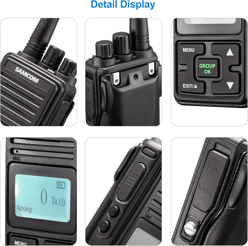 6 Packs UHF Two Way Radios with Earpieces B32987