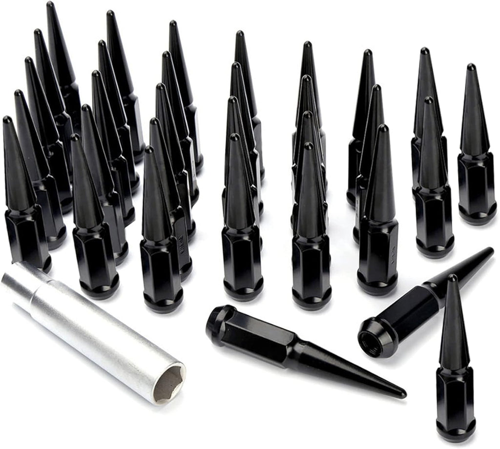 32 Spike Lug Nuts Black 1/2-20 Taper D451