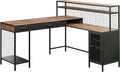 Vintage Oak L-Shaped Desk Y6387