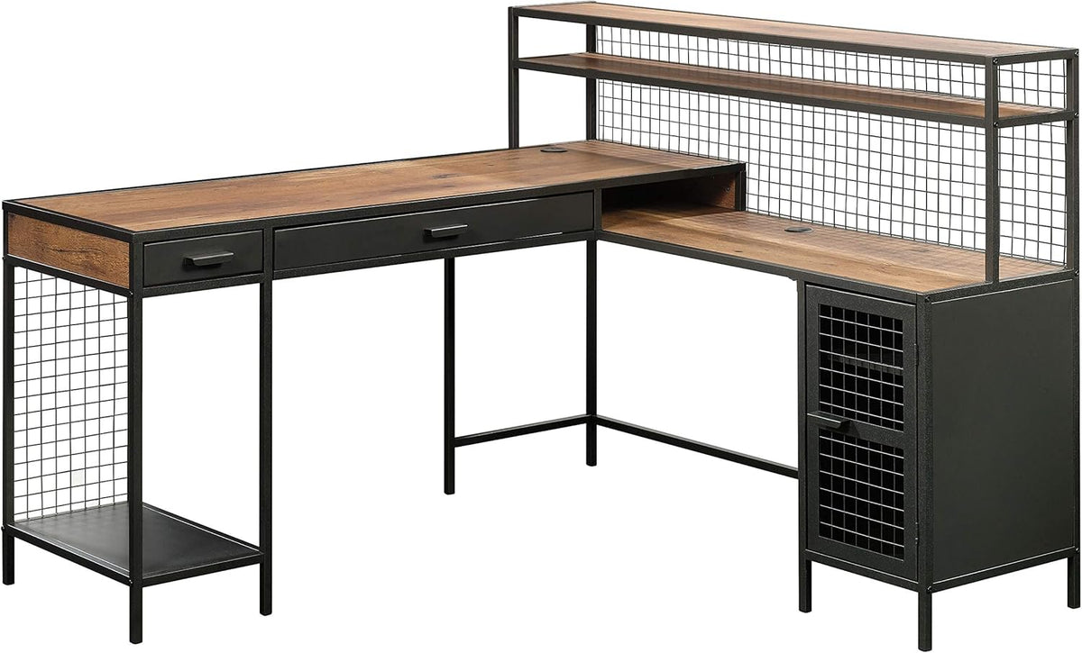 Vintage Oak L-Shaped Desk Y6387