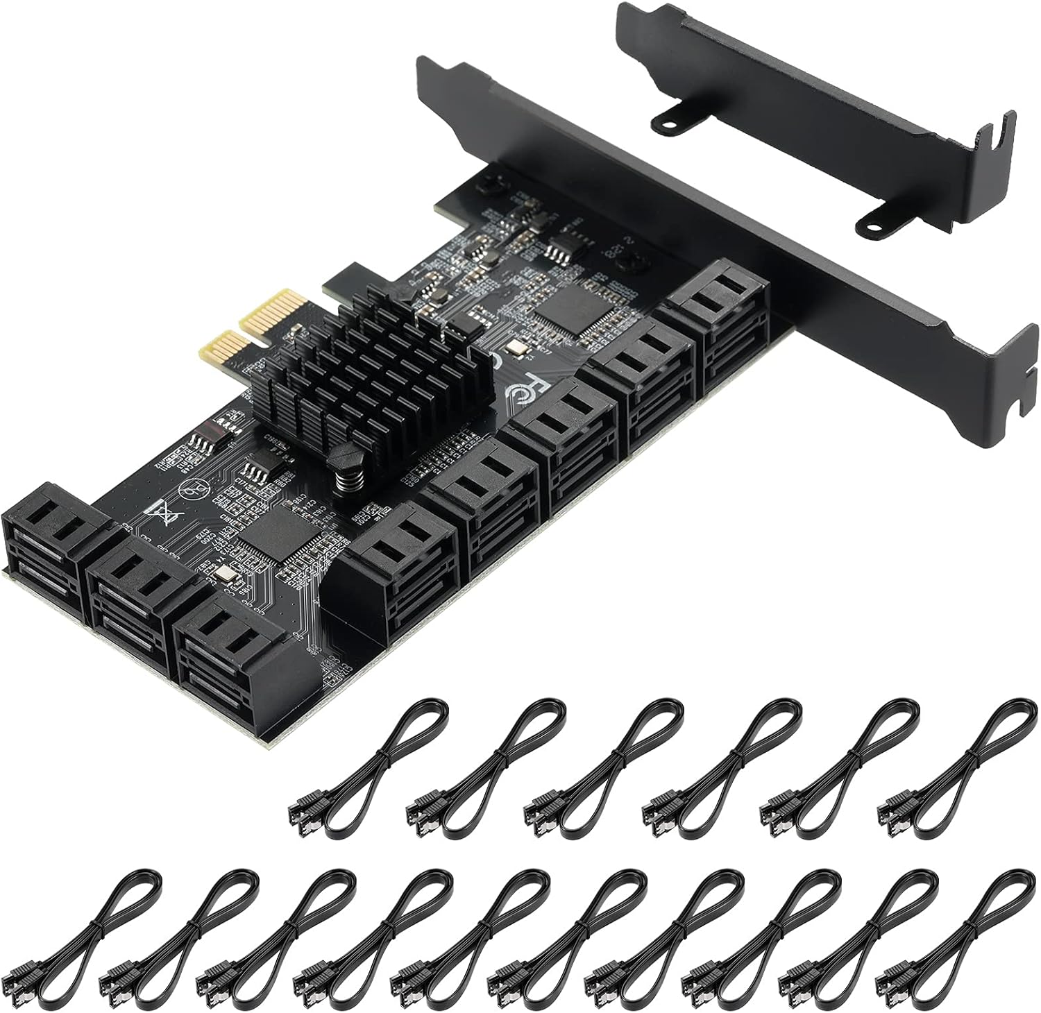 PCIE to SATA 3.0 6 Gbps Controller Card with 8 SATA Cables K682