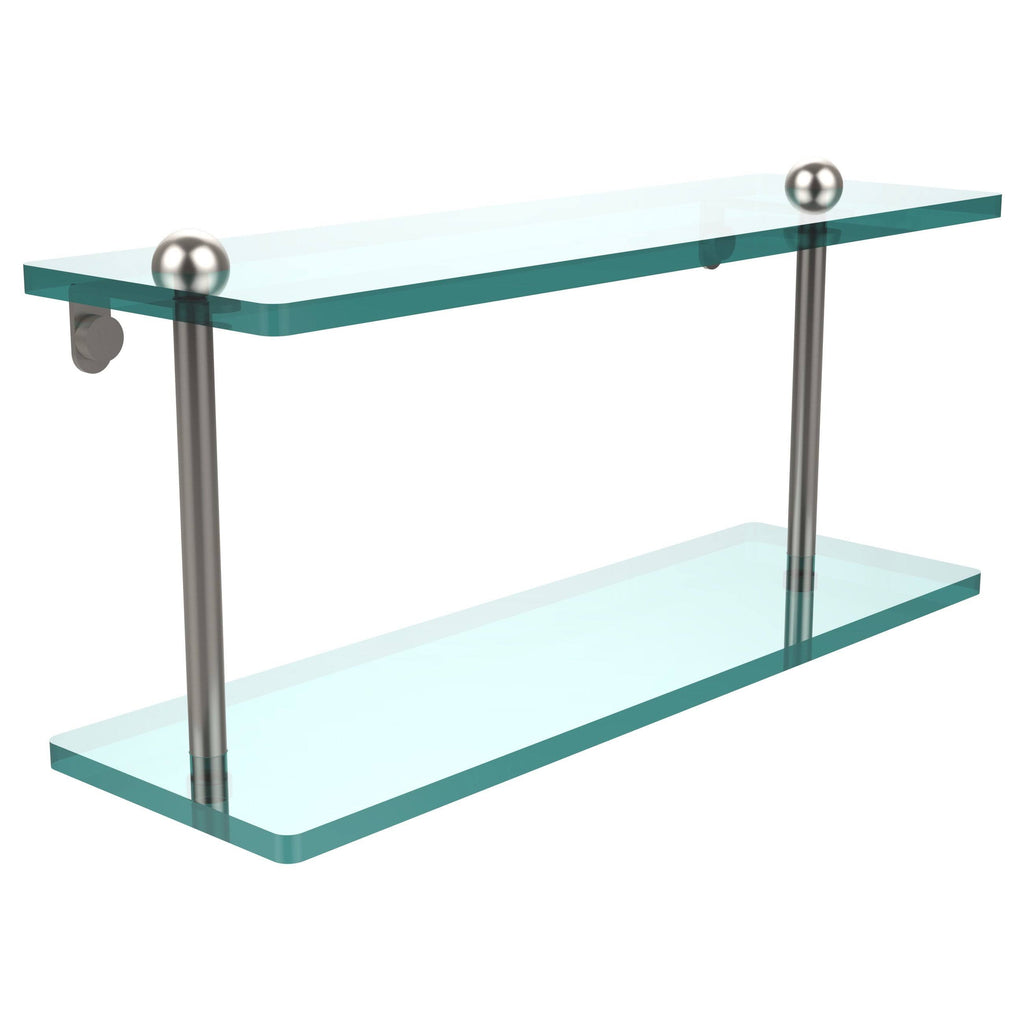 Matte Black Two Tiered Glass Shelf W751548