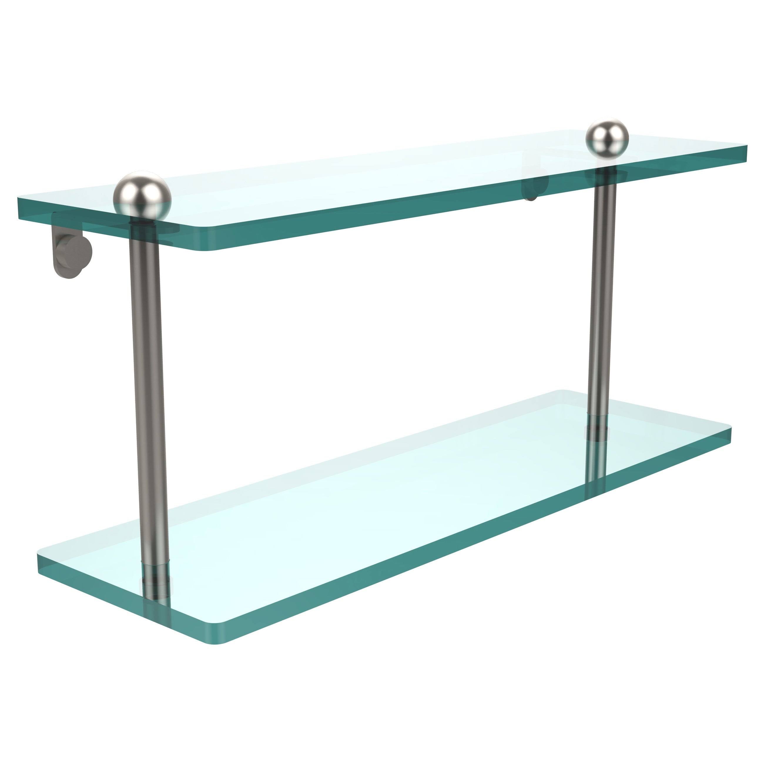 Matte Black Two Tiered Glass Shelf W751548