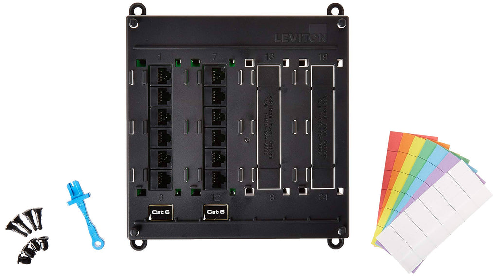 Patch Panel - CAT 6 - RJ-45 X 12 - Black ABS plastic - 12 ports J121