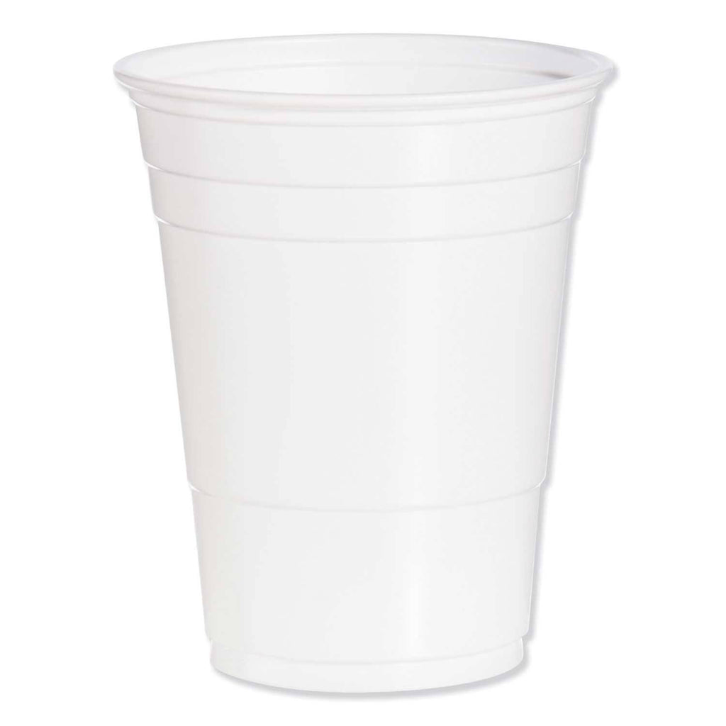 16-18 oz White Plastic Cold Drink Cups B171434
