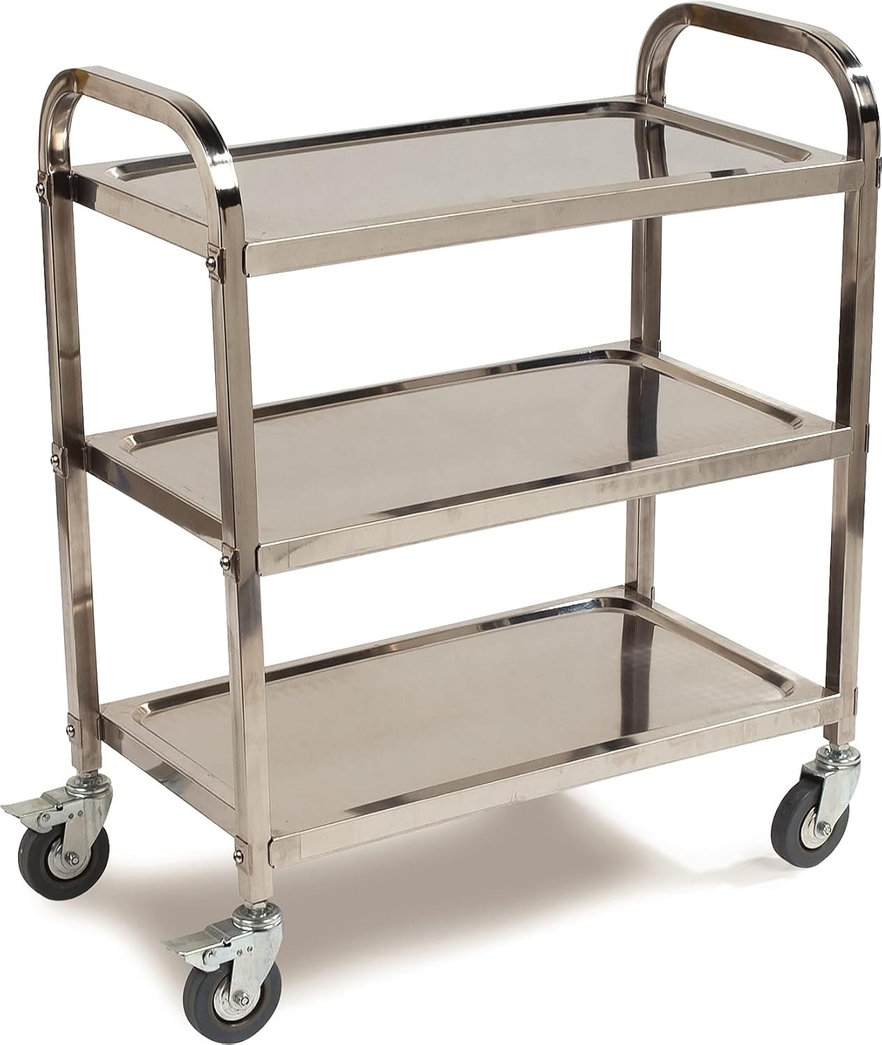 3 Shelf Stainless Steel Utility Cart, 400 Pound Capacity C21571