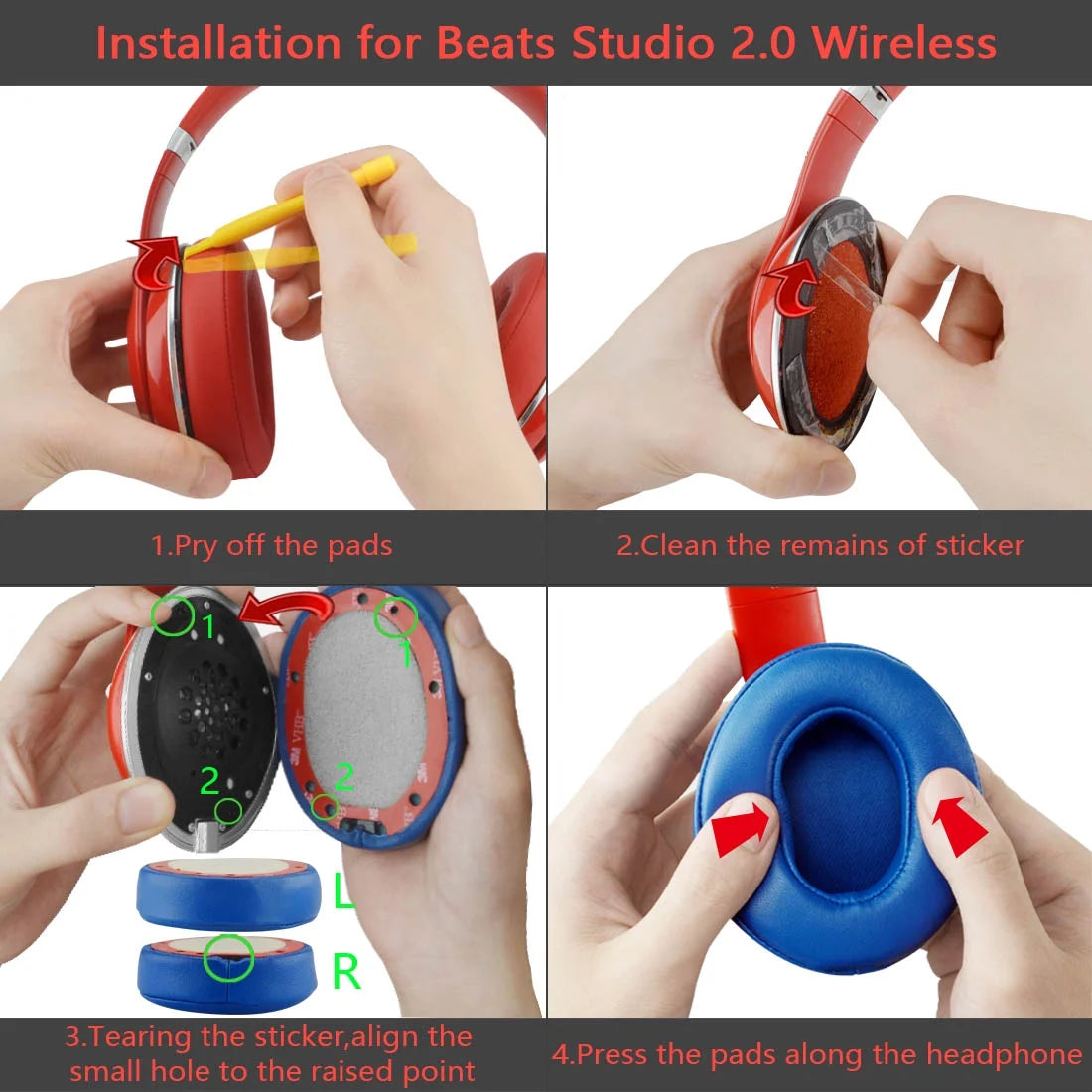 Blue Cooling Gel Replacement Ear Pads for Headphones K741