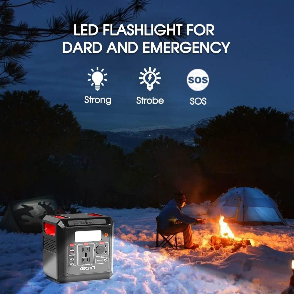 300W Portable Power Station 300Wh Solar Powered Generator with 110V AC Outlet R71886