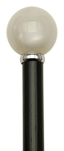 Pearlized Ball-Black Shaft Walking Cane X4656