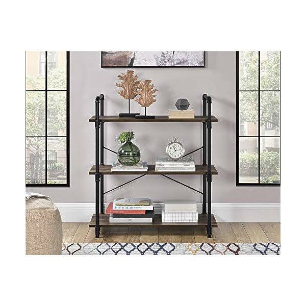 Rustic Brown 3-Shelf Bookcase T1676