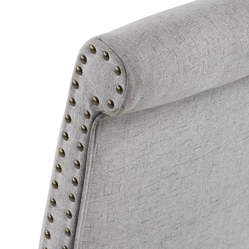 Fabric Padded Side Chair with Solid Wood Legs Set of 2 D5497