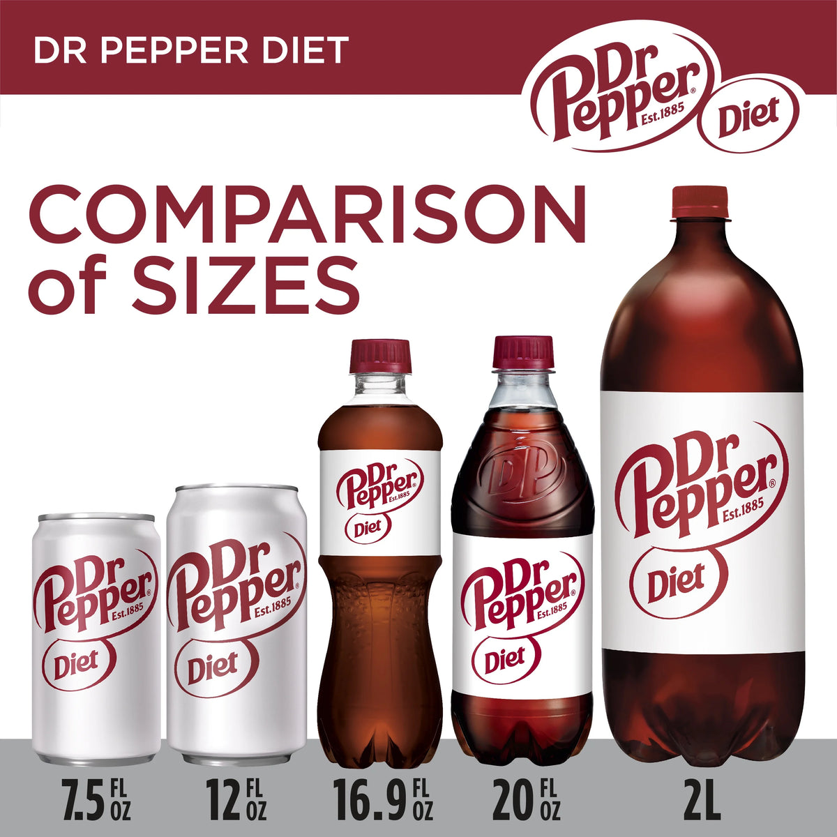Diet Dr Pepper Soda Pop, 16.9 fl oz, 6 Pack Bottles W817