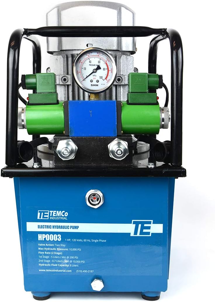 Electric Hydraulic Pump Power Pack Unit 2 Stage Double Acting 110v 10k psi 488 Cubic in Capacity W19299
