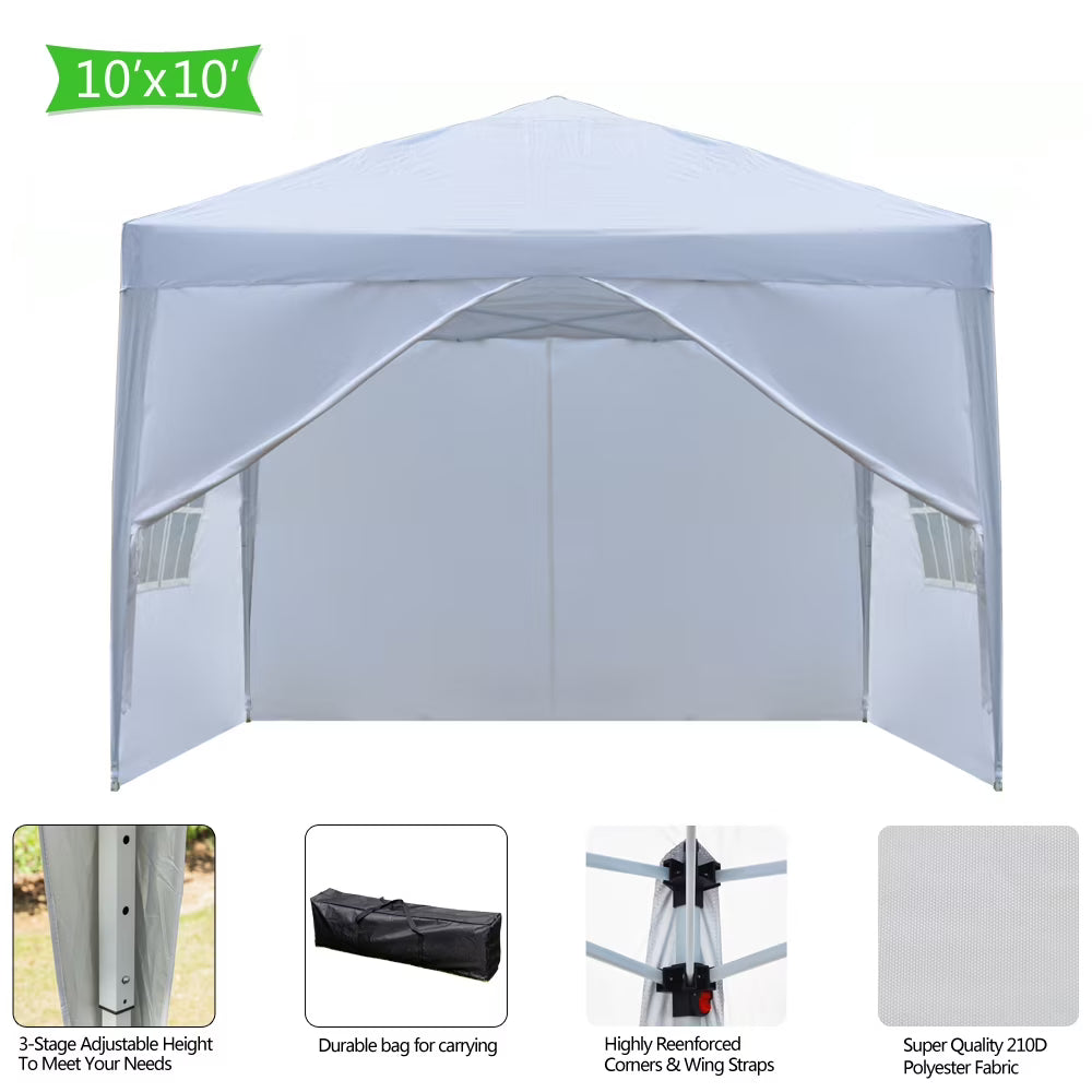 10' x 10' Pop Up Canopy Tent with Carry Bag J75831