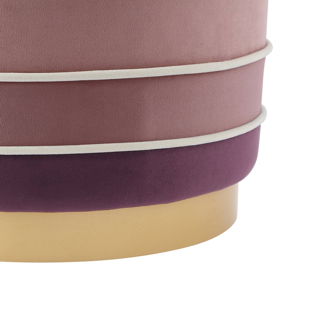Blush Pink Velvet Ottoman with Metal Base N502