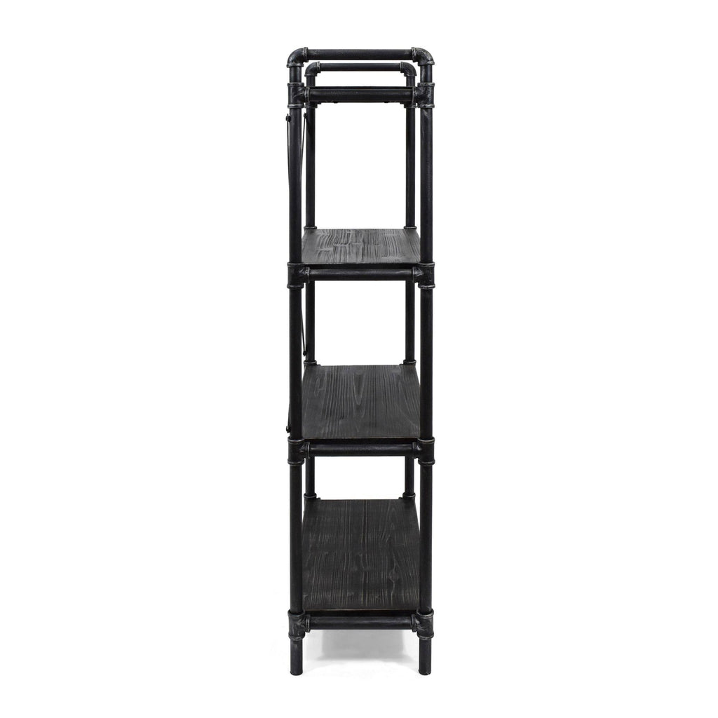 Black Contemporary 4-Shelves Rectangular Storage Bookcase R3331