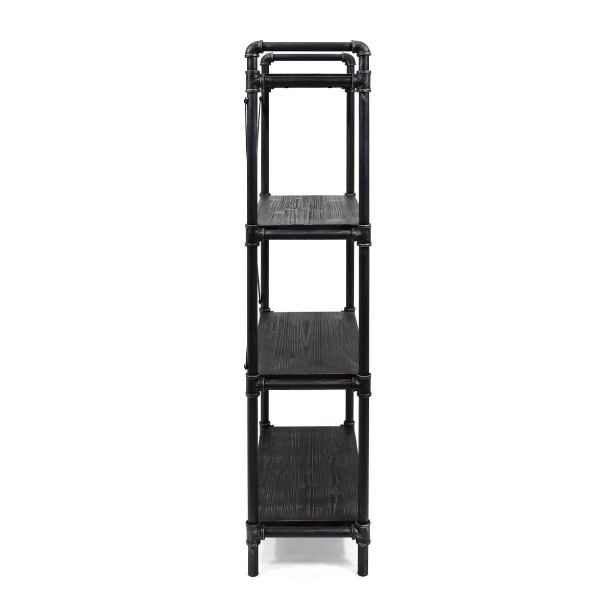 Black Contemporary 4-Shelves Rectangular Storage Bookcase R3331