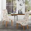Fabric Padded Side Chair with Solid Wood Legs Set of 2 D5497