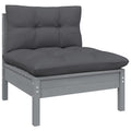 Gray Solid Pinewood Patio Sofa O5003