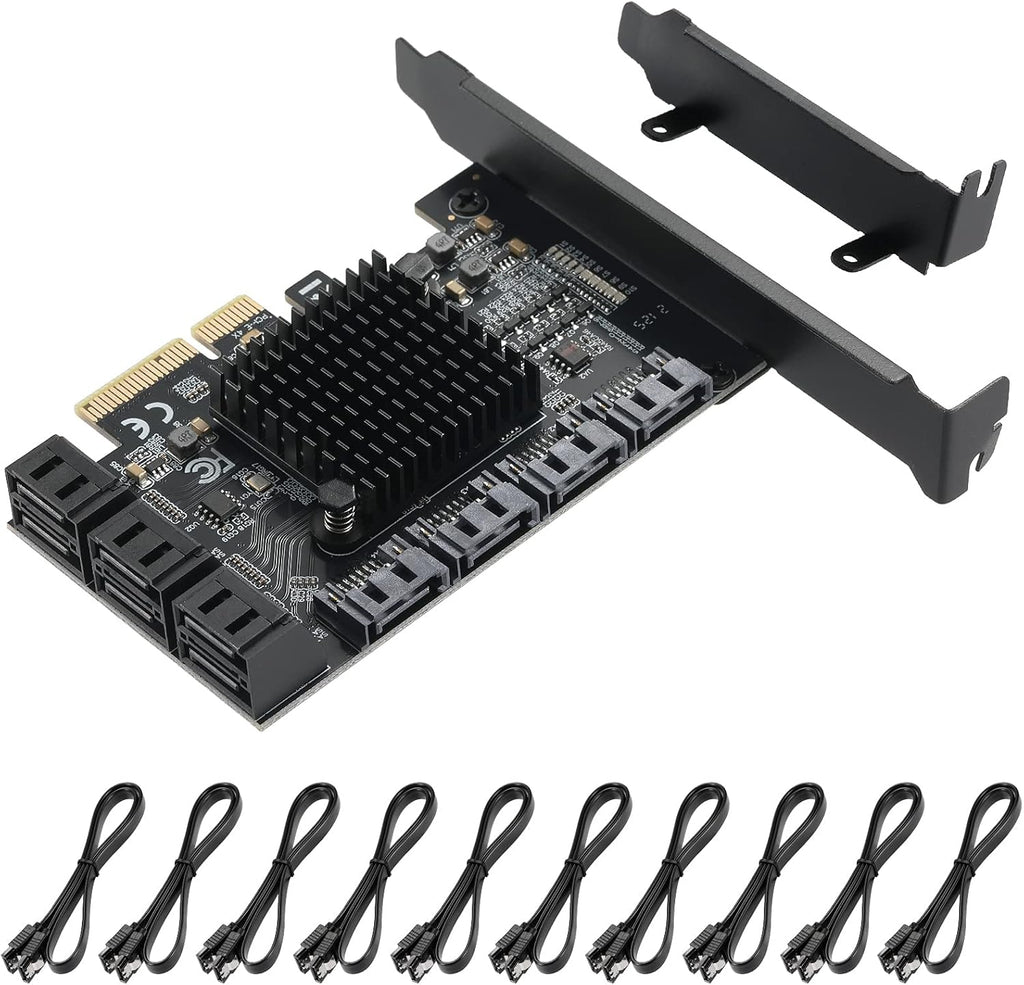 PCIE to SATA 3.0 6 Gbps Controller Card with 8 SATA Cables K682