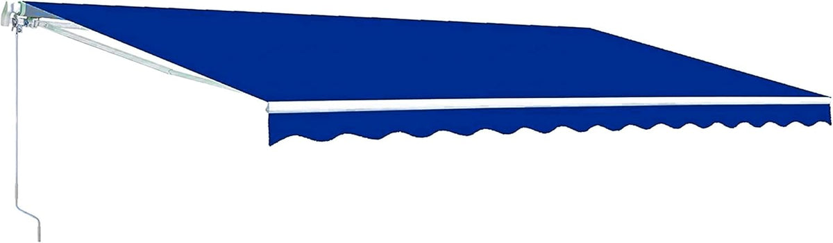 Blue and White Striped Retractable Patio Awning 13 x 10 Feet N382253