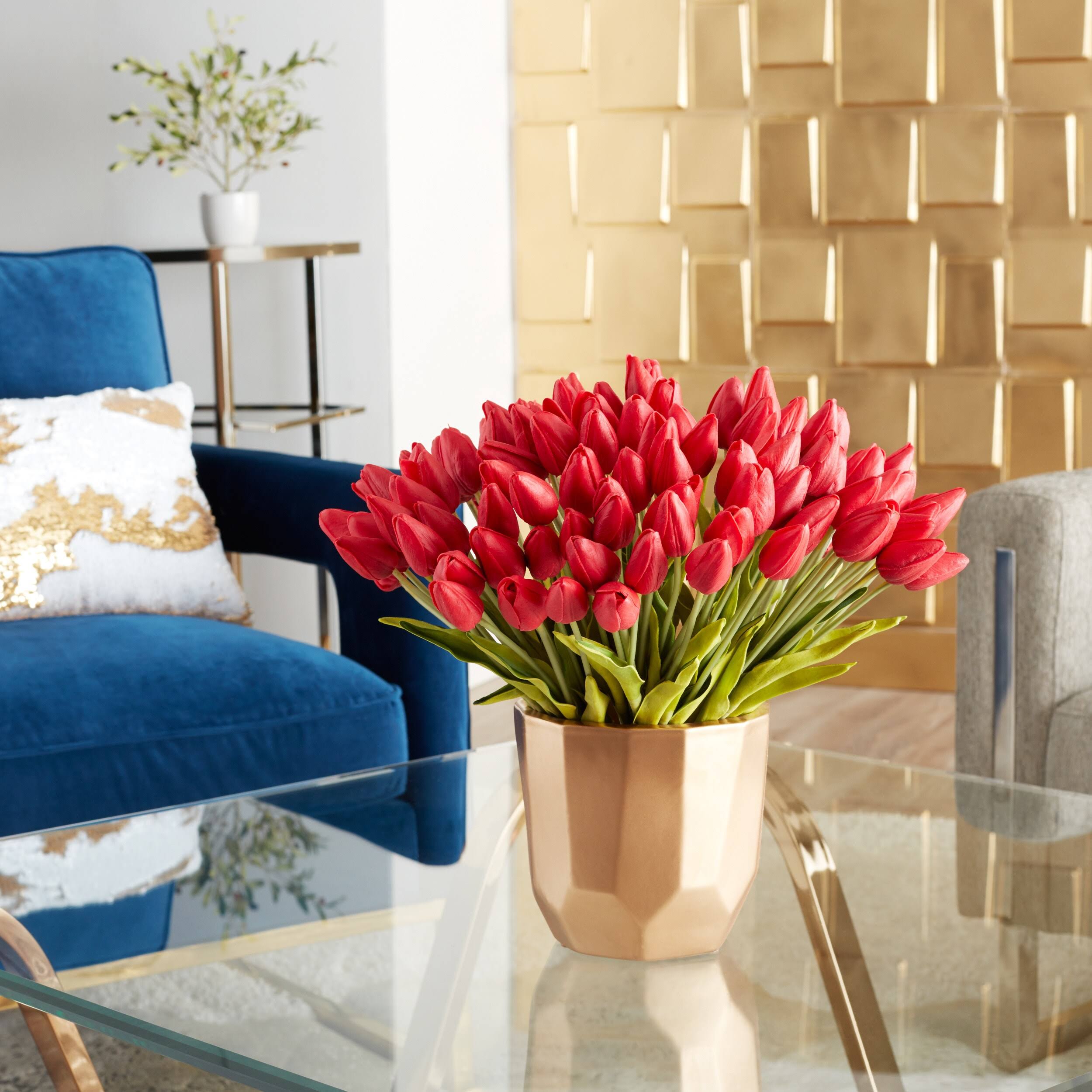 Yellow Petite Tulip 9-Piece Bunch Long Set of 12 Pcs U953