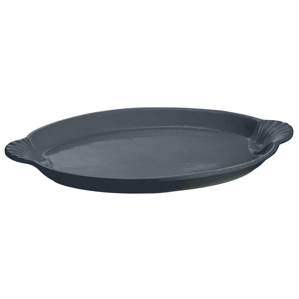 Midnight with Blue Speckle Cast Aluminum Oval Shell Platter Z5270