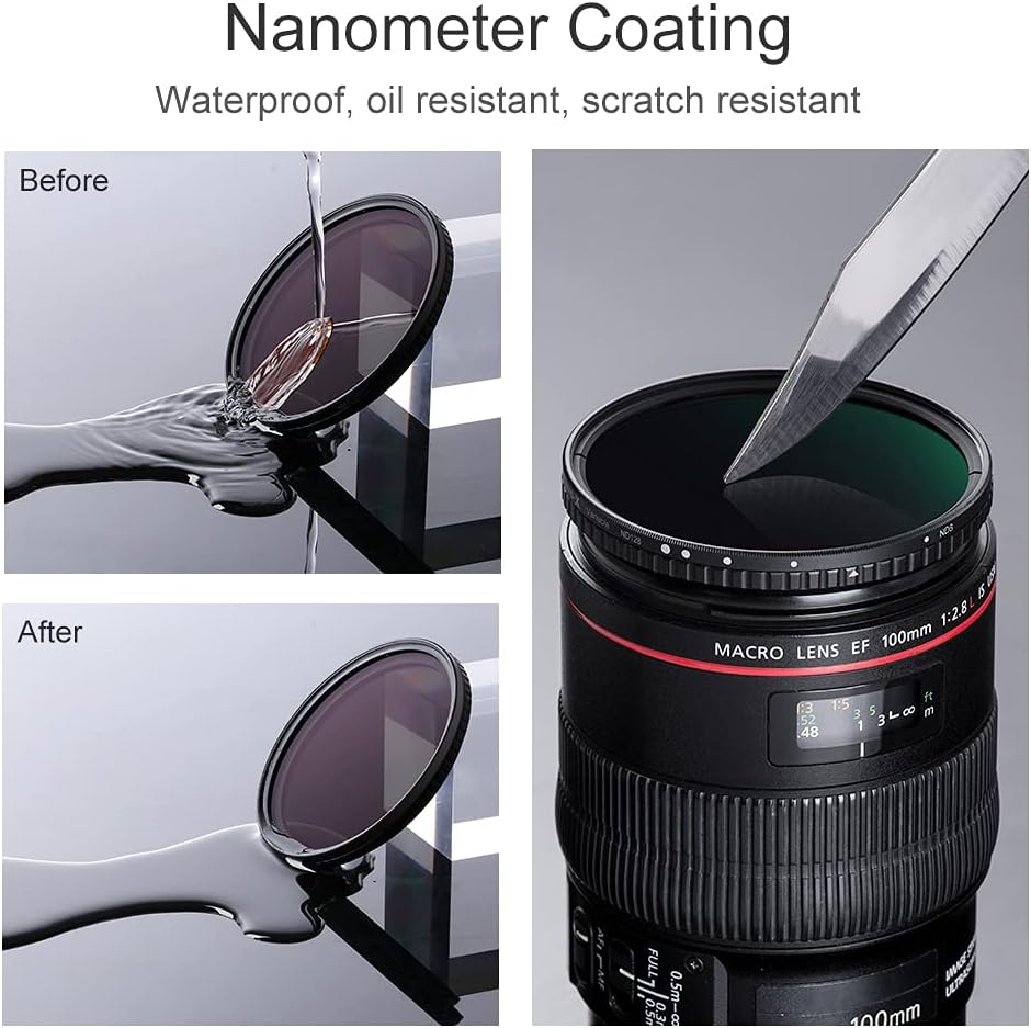 40.5mm Variable ND Filter ND8-ND128 HD Hydrophobic VND Filter E379