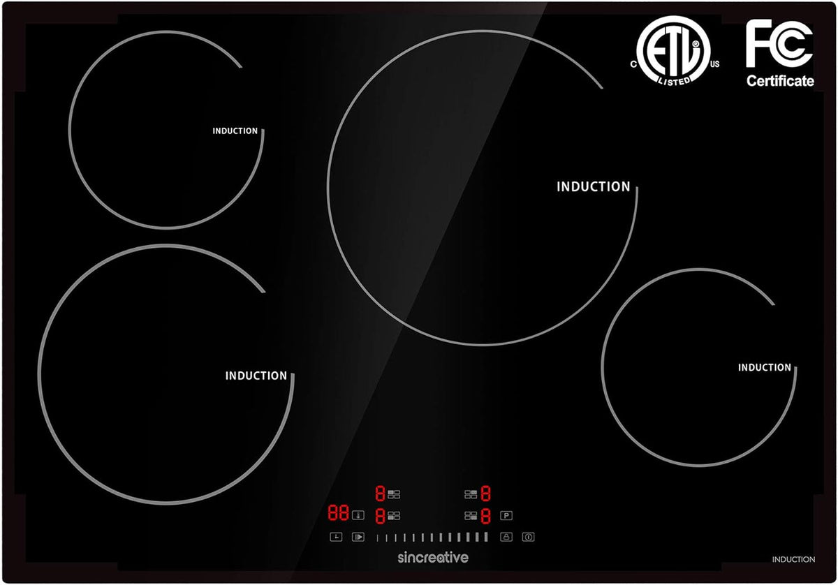 Induction Cooktop with 4 Burners Smoothtop Ceramic Glass F703459