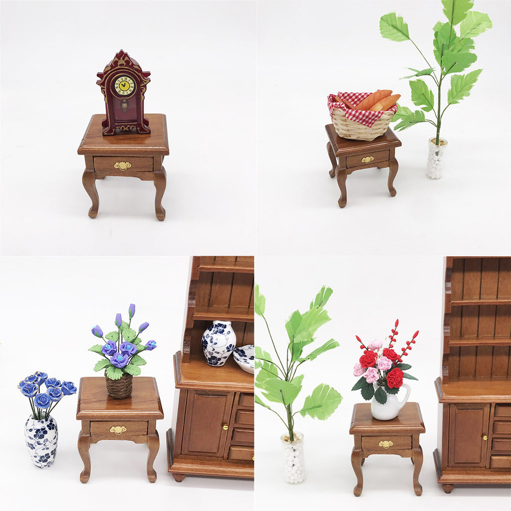 1:12 Walnut Colo Miniature Bedside Table Toy T4214