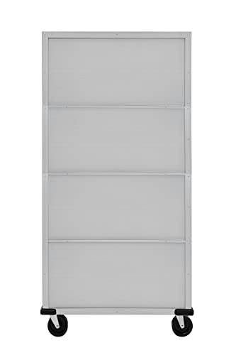 Solid Steel Rolling Lockable Metal Storage Cabinet with Adjustable Shelves, 36" W x 18" D x 72" H, Granite G1359