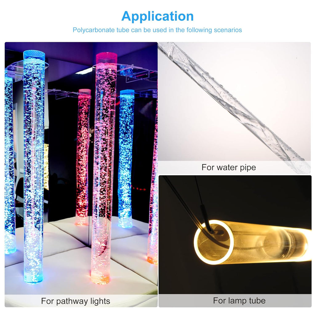 Clear 125mm ID 130mm OD Acrylic Round Tube Pack of 2 V48820
