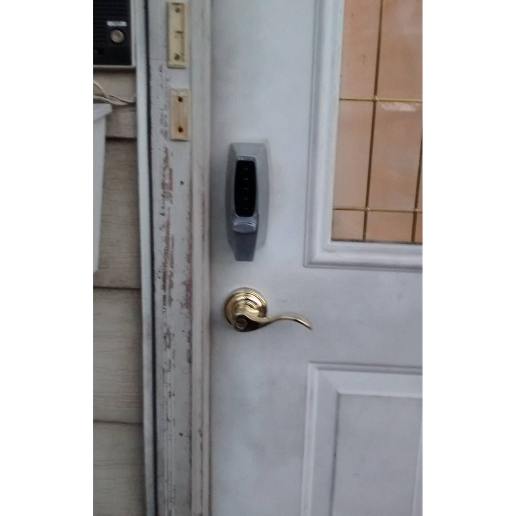 Mechanical Pushbutton Auxiliary Lock with Thumbturn Deadbolt Satin Chrome G726