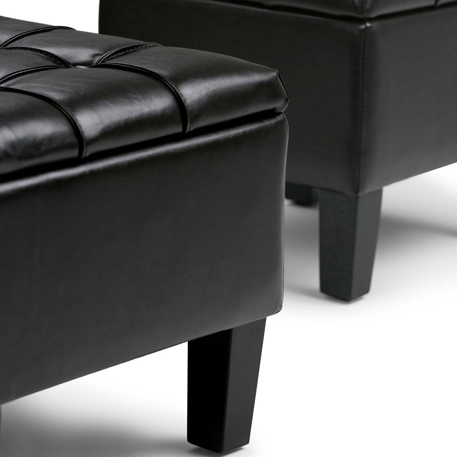 3 Piece Faux Leather Storage Ottoman N263