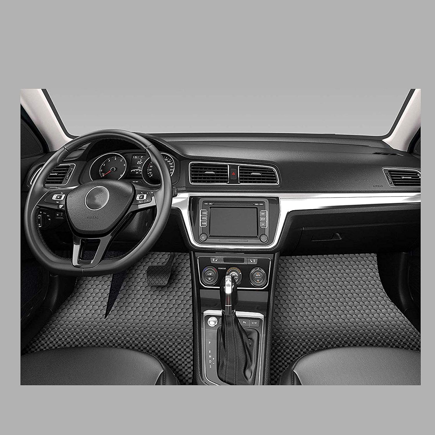 Gray Rubber All Weather Floor Mats for Honda Odyssey 8 Seater 2011-2017 C2618
