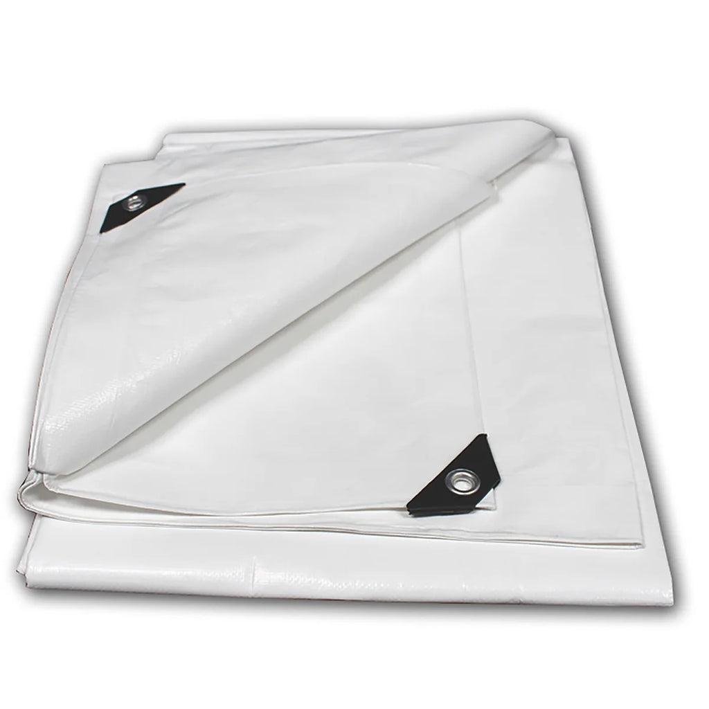 White 16’ x 20’ Polyethylene Tarp with Aluminum Grommets Z61851