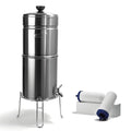 Stainless-Steel Gravity Water Filter System, 2.25-Gallon Countertop Water Dispenser with 7-inch Filter and Wire Stand W366
